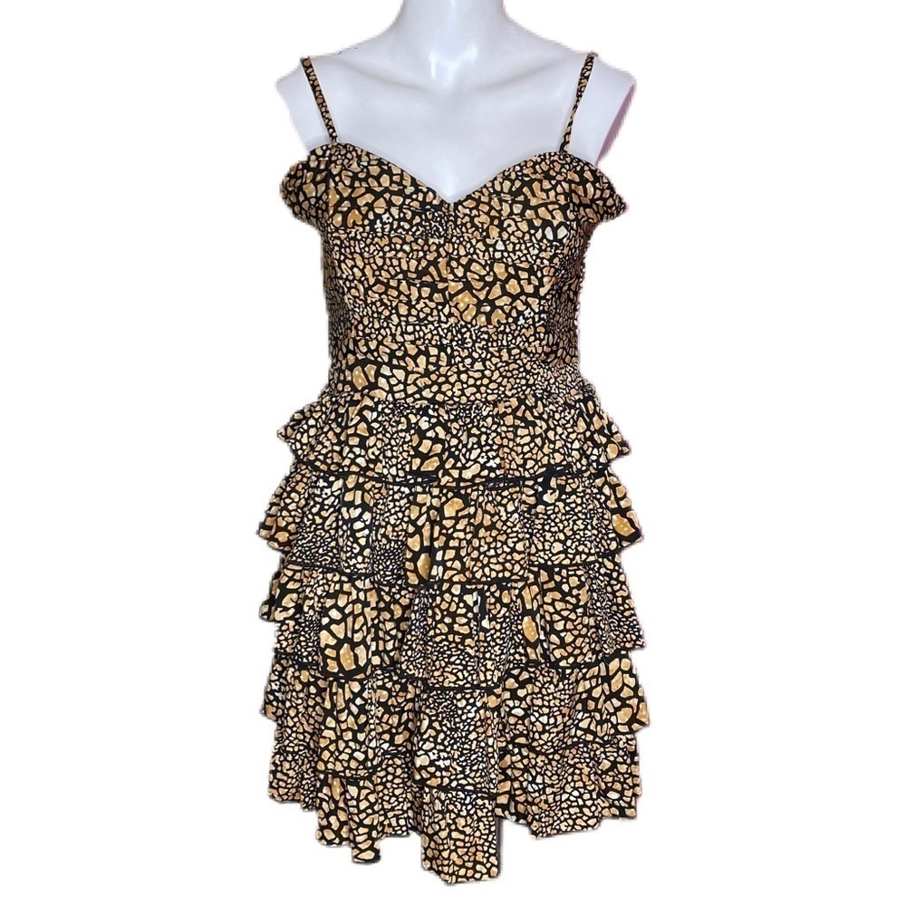 Romeo & Juliet Couture Dress Yellow & Black Tiered